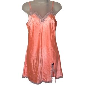 Victoria's Secret Peach Apricot Pink Lace Long Cami or Short Nightgown Medium